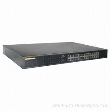 Gigabit 24-port Ethernet Switch with 19-inch Standard Rack Structure, Industrial Design